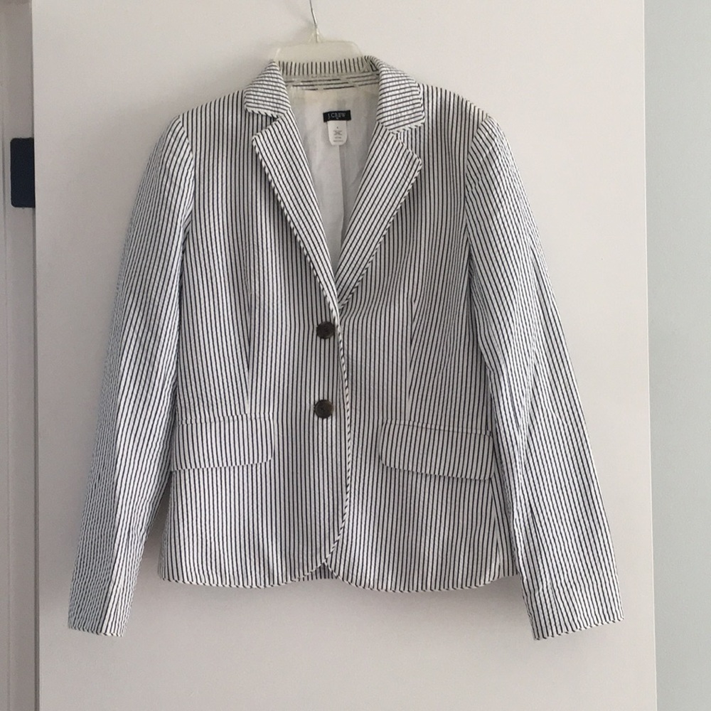 JCrew 2 Button Seersucker Blazer.